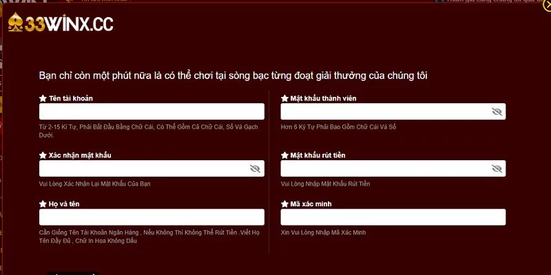 Điền thông tin để đăng ký tài khoản tại cổng game Điền thông tin để đăng ký tài khoản tại cổng game